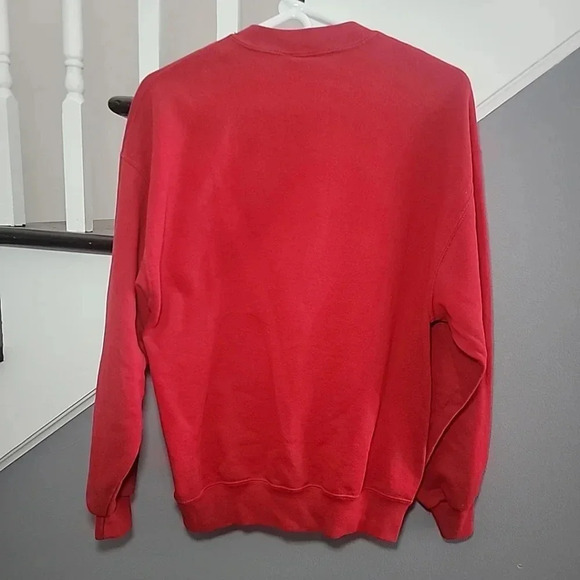 Jerzees Christmas Sweater Women's L Red Santa Crewneck Sweatshirt 90's Vintage - Picture 4 of 4